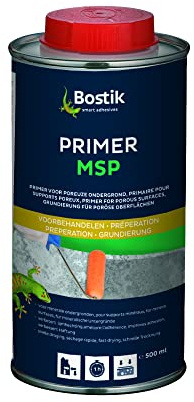 Bostik Primer MSP Transparente - Imprimación para Sustratos Porosos, Mejora la Adherencia, Secado Rápido, Mejora la Adhesión de Sistema de Pegado de Fachadas, Imprimación Líquida, Bote 500 ml