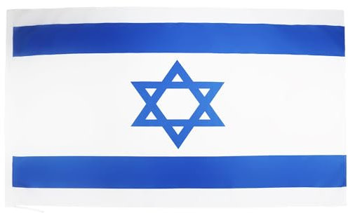 AZ FLAG - Drapeau Israël - 150x90 cm - Polyester léger - Drapeau Israélien Avec Fourreau et Cordelettes - 80g