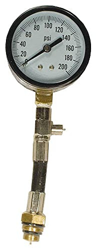 Stens 752-311 Compression Tester, 2-3/4 Diameter, Reads up to 200 PSI, 3/4 hex at Base, Gold