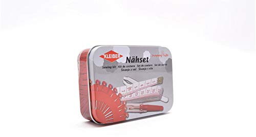 Kleiber 70-Piece Sewing Kit in Tin, Metal, Red