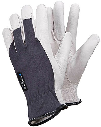 Ejendals Lederhandschuh Tegera 671, Größe 6, 1 Stück, grau/weiß, 671-6