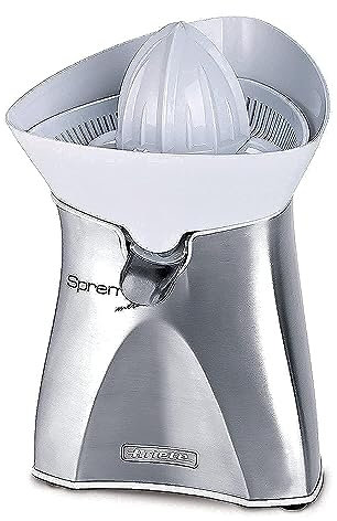 Ariete 407 Spremì Metal - Spremiagrumi elettrico - movimento rotatorio alternato - doppio cono - 60 Watt - Argento