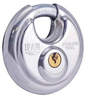 IFAM Candado Circular, Diámetro 9,5mm, Redondo, Acero Inoxidable, Alta Seguridad y Resistencia a la Intemperie, Uso en Exteriores, Máxima Protección
