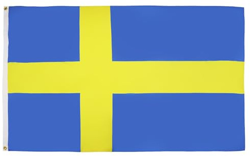 AZ FLAG - Drapeau Suède - 90x60 cm - Drapeau Suédois 100% Polyester Avec Oeillets Métalliques Intégrés - Pavillon 50 g