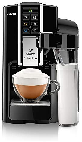 Tchibo Saeco Cafissimo Latte Kapselmaschine (für Kaffee, Espresso,Caffé Crema,Latte Macchiato,Cappuccino oder Tee),schwarz