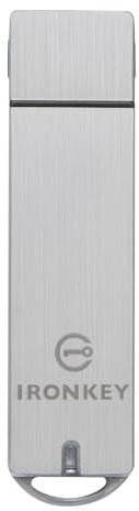 Kingston IKS1000E/16GB 16 GB Iron Key Enterprise S1000 Encrypted USB 3.0, FIPS Level 3, Managed, Silver