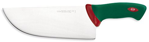 Sanelli Premana Professional Coltello Mezzo Colpo, Acciaio Inossidabile, Verde/Rosso, 42.5 x 3 x 10.5 cm