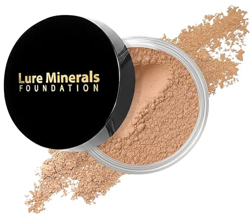 Lure Minerals Mineral Foundation Loose Powder - 8g, Mineral Makeup Face Powder Foundation (Beige Medium - Luminous)