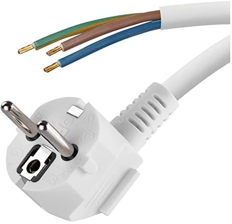 EMOS Bügeleisen-Anschlussleitung 1x 5 M/Zuleitungskabel/Anschlusskabel/Bügeleisenkabel Weiß/ 3X 0, 75 mm/ H05VV-F 3G