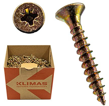 KLIMAS Lot de 2000 vis pour panneaux d'aggloméré 3 x 16.