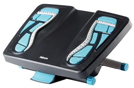 Fellowes Foot Rest Under Desk - Energizer Foot Support Ergonomic Foot Rest with 3 Height Adjustable Positions & Massage Textured Surface - Foot Rest Stool for Office & Home - Charcoal