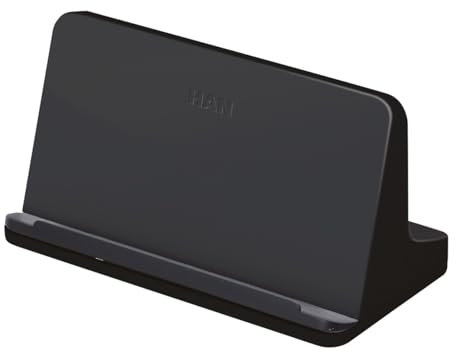 HAN Tablet Halterung i-Line, Tablet Ständer für das Büro mit Soft-Grip Aufstellfläche, geeignet für alle gängigen Tablets, 92140-13, schwarz