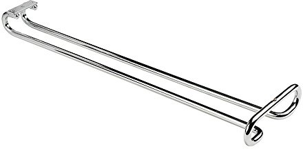 Emuca 8930111 Support porte-verres à pied suspendu sous armoire/étagère, 41cm long en acier chromé 1 Chromé