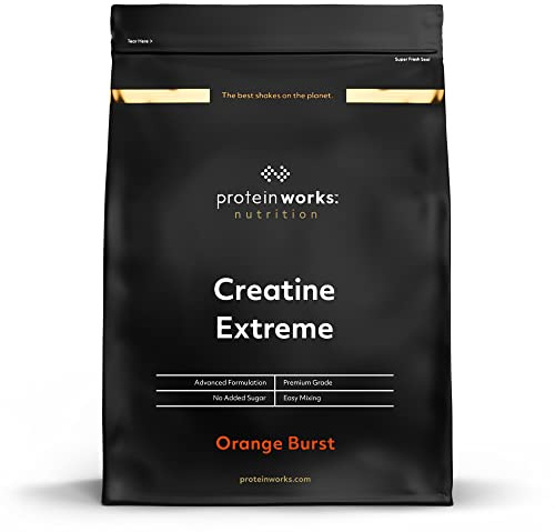 Protein Works - Creatine Extreme, Award-Winning 7g Superblend, Creatine Monohydrate, Citrate, Pyruvate, Optimal 2.4g Beta-Alanine, Enhanced with Glycine, Taurine & Dextrose, Orange Burst, 400g