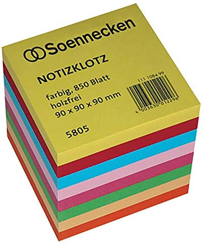 Soennecken Notizklotz 5805 9x9x9cm 850Blatt farbig sortiert