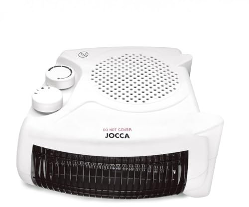Jocca - Calefactor Eléctrico de aire caliente plano/pie 2000W | Termoventilador de doble posición | Calefactor Estufas Baño | Asa para fácil transporte | Temperatura regulable |