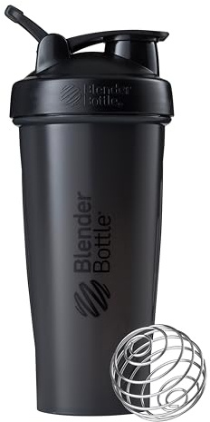 BlenderBottle Classic Shaker Bottle Perfect for Protein Shakes and Pre Workout, 28-Ounce, Black