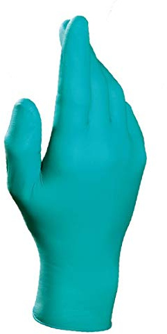MAPA Professional SOLO 977 – Guanti monouso con protezione chimica, usati come guanti medici e industrie cosmetiche/chimiche, verde, taglia 6 (confezione da 100) guanti protettivi