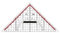 M+R 723230100 Geodreieck 22 cm Acrylglas glasklar, hinterlegt, rot