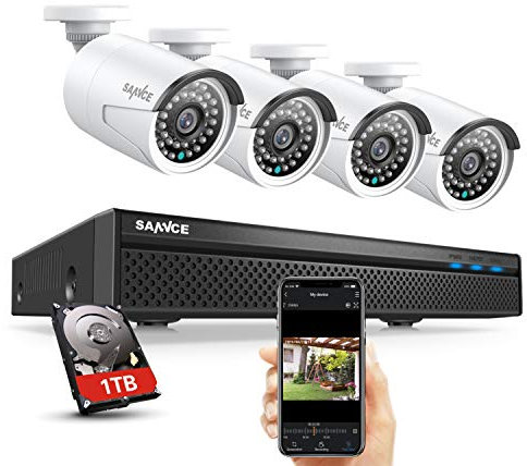 SANNCE 8CH 4K POE CCTV System, 8MP Network Video Recorder PoE 8 Channel NVR with 3MP Outdoor Security IP Cameras and 1TB HDD Audio Recording, Metal Casing, P2P, Motion Alert and Screenshot