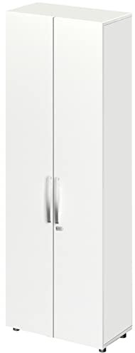 Aktenschrank abschließbar, 80 cm breit, Schrank weiß, Mehrzweckschrank mit Griffen, Allzweckschrank, Haushaltsschrank, Büroschrank, Werkzeugschrank aus Holz,Küchenschrank 42 cm tief