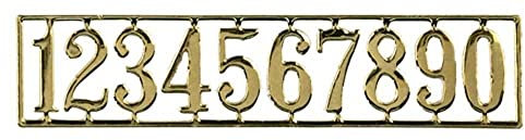 Dolls House Gold Plated Brass House Numbers Set Miniature Front Door Furniture