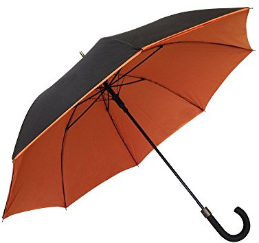 Smati Parapluie long automatique - double toile Noir&Orange - Smati
