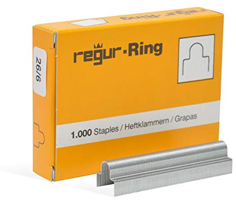 Regur RR6MM Lot de 1000 agrafes pour agrafeuse Regur Ring King
