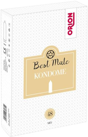 ORION Kondom-Mix-Sortiment 48Stück - intensive Kondom-Mischpackung für Frauen und Männer, mit vier Sorten, Silikon-Feuchtbeschichtung, transparent