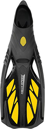 Aqua Speed Schnorchelflossen Erwachsene I Flossen Schwimmen I Taucherflossen I Schwimmflossen Pool I Vollfußflossen | Snorkeling Fins I Schwimmbadflossen I grau - gelb I Gr. 40-41 I INOX