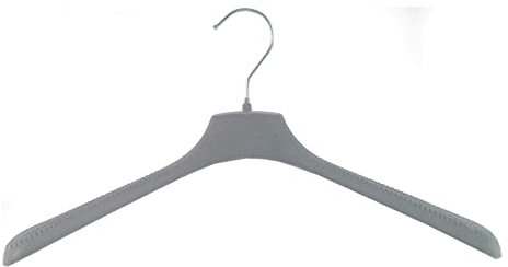 SONDERPOSTEN !!! Samt Kleiderbügel für Oberteile & Blusen, 38 cm, grau, NEU, 15 Stück