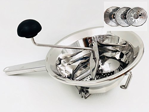 madeinitaly - Pasapurés para Verduras, Acero Inoxidable, Gama Alta, 24 cm de diámetro