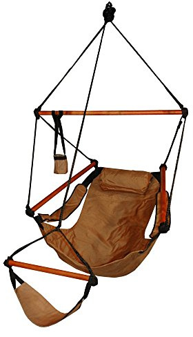 Hammaka Hanging Hammock Air Chair, Wooden Dowels, Tan