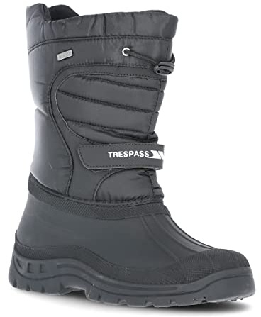 Trespass Mens Womens Pull On Snow Boots Black Winter Water Resistant Boots Dodo