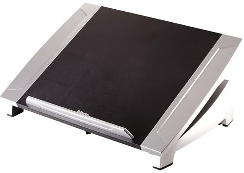 Fellowes Office Suites Laptop Stand for Desk 6 Height Adjustable Portable Laptop Riser for the Home and Office - Max Monitor Size 17, Max Weight 5KG - Black/Silver