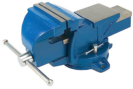 Silverline Tools 656618 Tornillo de Banco con Base Giratoria, Capacidad: 160 mm / 16 kg