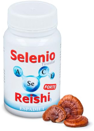 Espadiet Selenio + Reishi – Ayuda a la Función Respiratoria – Favorece la Circulación - Propiedades antioxidantes – Con Extracto de Reishi, Vitamina C, E, A y Selenio - Frasco de 60 Cápsulas de 520mg