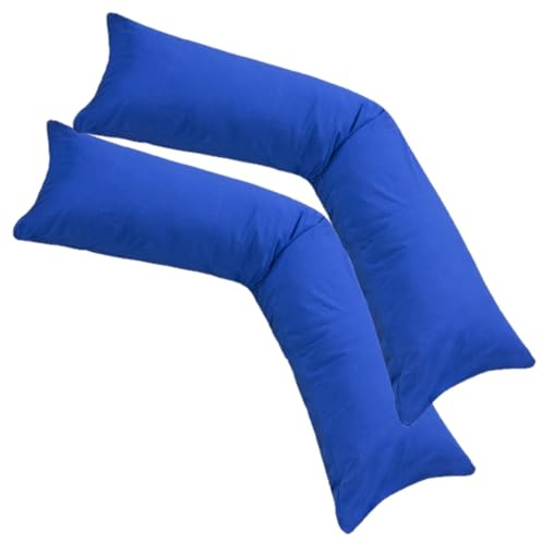 Moon, cuscino per allattamento, set da 2 federe per cuscini laterali, in cotone Jersey 100%., 100% cotone, blu royal, 2er Pack 40x200