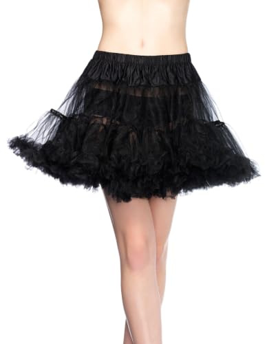 Leg Avenue Women's Layered Tulle Petticoat, Black, One Size