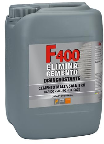 Faren F400, Disincrostante Concentrato Elimina Cemento, Malta, Calcare, Ossidazioni,ideale per Pavimenti e Metalli,5lt