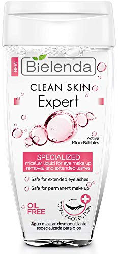 Bielenda Clean Skin Expert - Safe For Use With Lash Extensions, Safe For Use With Permanent Make-Up - Clean Skin Expert Specialized Eye Make-Up Remover For Eyelash Extensions - 150 ml