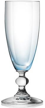 H&H Splendor Set VAP Flûte, Verre, Bleu, 17,5cl, 6 Pièces