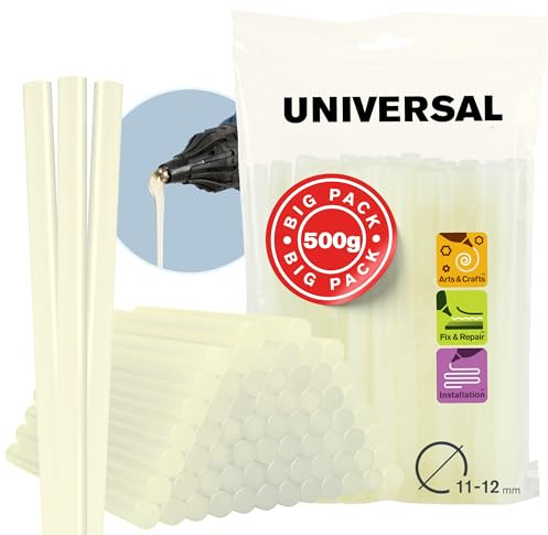 RAPID - Bâtons de colle ECO-T - Diamètre : 11-12mm bâtons de colle transparente en EVA et résine - Usage universel - Sachet de 500 g - (24941500)