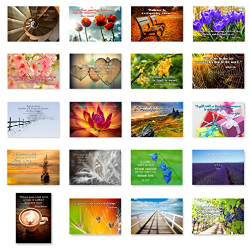 QUOTES postcard set of 20. Post card variety pack with famous quote postcards. Made in USA.
