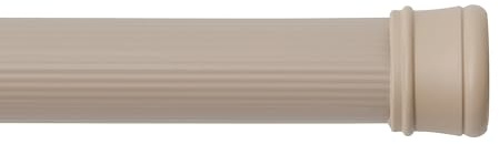 Kenney KN609L/42 Twist & Fit No Tools Spring Tension Standard Shower Curtain Rod with Non-Slip, Non-Scratch Ends, 42-72 Adjustable Length, Easy Install, Taupe, 1 Diameter Rust Resistant Steel Tube