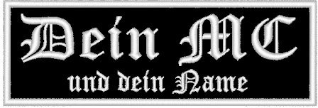 Rechteckiger Aufnäher/Patch 12 x 4cm Wunschtext 2. Zeile kleiner - ACHTUNG wir liefern 1 Stück nicht 2 - Das ist ein Amazon fehler - individuell personalisiert