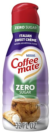 Nestle Coffee Mate Non Dairy Zero Sugar Italian Sweet Creme Liquid Coffee Creamer Sugar Free, 946ml
