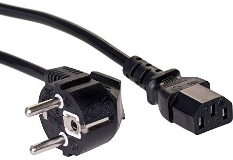 Akyga AK-PC-01A strömkabel 1,5 m 3-polig kallenhetskabel CEE 7/7 Schuko till IEC C13 svart strömkabel för PC, skrivare, skärmar