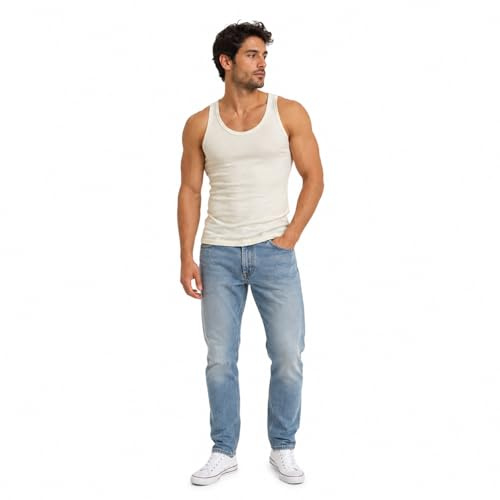 Tank Top Men - Men’s Premium Cotton Vest Sleeveless Tank Top, Vintage Traditional Singlet, Slim Fit Breathable Gym Workout Running Undershirt, Summer Athletic Top