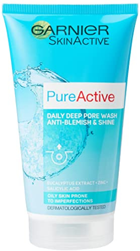 Garnier Pure Active daily deep pore wash - Blemishes & Shine, 150ml, White